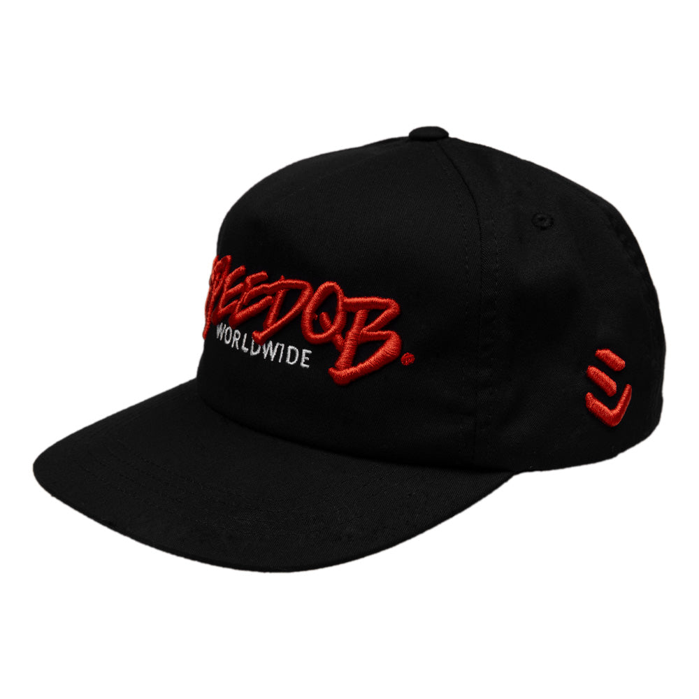 SPEEDQB WORLDWIDE SNAPBACK HAT - BLACK/RED