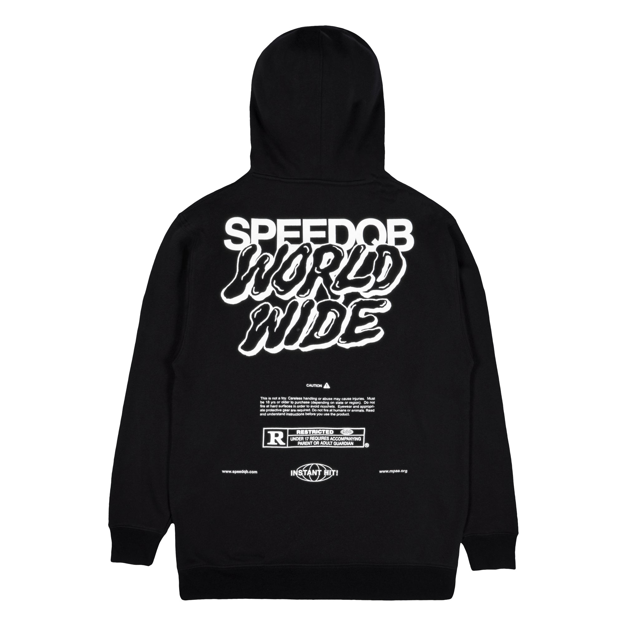 SPEEDQB WORLDWIDE V2 HOODIE - BLACK/WHITE