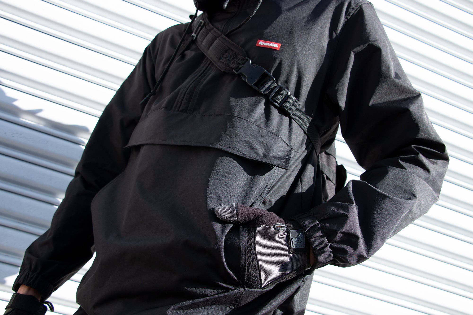 SPEEDQB MICRO ANORAK WINDBREAKER - BLACK